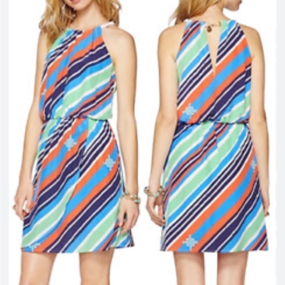 NWT Lilly Pulitzer Kennett Overboard
Stripe Braided Chain Halter Dress Size M - Picture 3 of 12